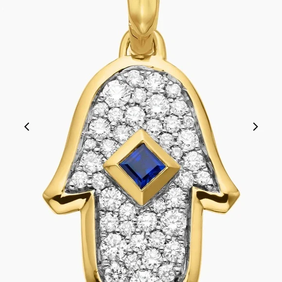 David Yurman Gold and Diamonds Hamsa Pendant - Picture 7 of 11